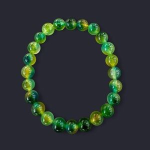 Green Quartz Gemstone Bead Bracelet 8mm